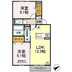 ユーキ中野 2LDKの間取図画像