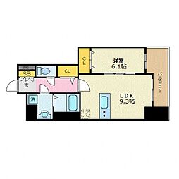 プレサンス広島中央 1LDKの間取図画像
