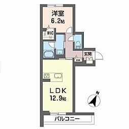 広島市安佐南区祇園7丁目マンション 1LDKの間取図画像