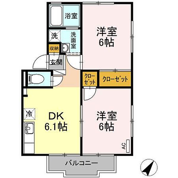 広島県広島市佐伯区五日市駅前２丁目(賃貸アパート2DK・2階・44.30㎡)の写真 その2