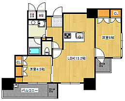 広島県広島市南区的場町２丁目（賃貸マンション2LDK・5階・53.63㎡） その2