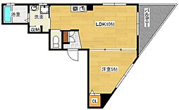 広島電鉄8系統 寺町駅 徒歩2分の賃貸マンション 8階1LDKの間取り