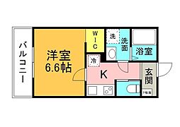マルベリーフィールド伴東 1Kの間取図画像
