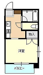 広島電鉄9系統 白島駅 徒歩4分の賃貸マンション 4階1Kの間取り