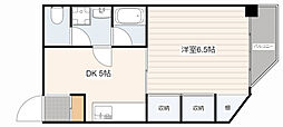 広島電鉄8系統 舟入本町駅 徒歩2分の賃貸マンション 2階1DKの間取り