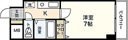 広島高速交通アストラムライン 白島駅 徒歩11分の賃貸マンション 4階1Kの間取り