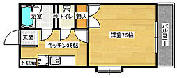 広島高速交通アストラムライン 城北駅 徒歩4分の賃貸マンション 3階1Kの間取り
