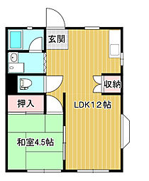 広島電鉄宮島線 草津南駅 徒歩10分の賃貸マンション 1階1LDKの間取り