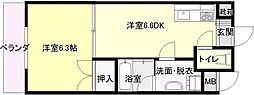 広島電鉄8系統 舟入町駅 徒歩4分の賃貸マンション 6階1DKの間取り
