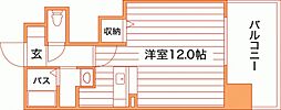 Grand E’terna岡山III 11階ワンルームの間取り
