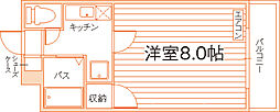 ネクスト津高B 1Kの間取図画像