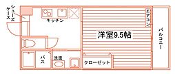 アーバンテラス春日町 1Kの間取図画像