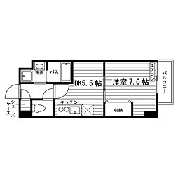 FORESTA岡山医大東 1DKの間取図画像