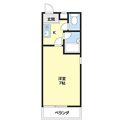 シャルマンフジ和歌山参番館 1Kの間取図画像