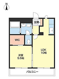 terrace新中通 1LDKの間取図画像