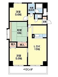 和泉ガーデンパレス 3LDKの間取図画像