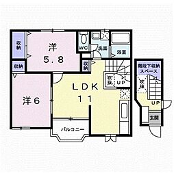 メゾン・ドーレ3 2LDKの間取図画像