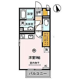 クレール出島 ワンルームの間取図画像