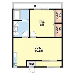 山路マンション 1LDKの間取図画像