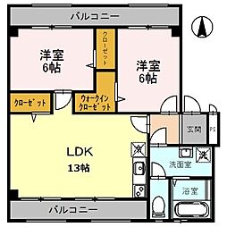 アイリスM.T 2LDKの間取図画像