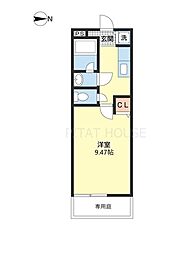 フジパレス太田 1Kの間取図画像
