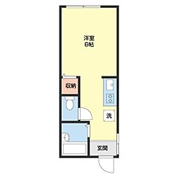 TJ松江東 1Kの間取図画像