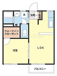 タウンハイツ葵 1LDKの間取図画像