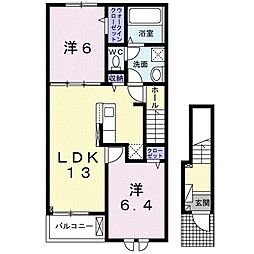 グランディール 2LDKの間取図画像