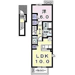 リシュブール 1LDKの間取図画像
