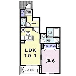 クリントブライアント3号館 1LDKの間取図画像
