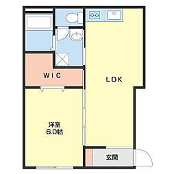 和歌山市紀三井寺アパート 1LDKの間取図画像