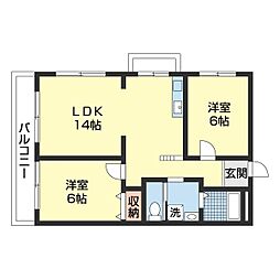 センチュリーハイツ和歌浦 2LDKの間取図画像