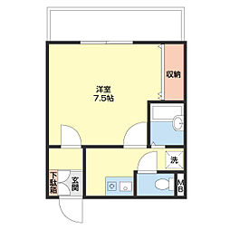 メゾン紀三井寺 1Kの間取図画像