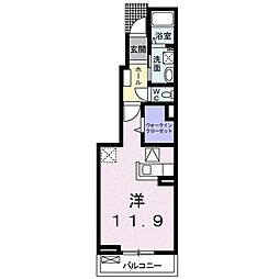 ディンプルアリモト ワンルームの間取図画像