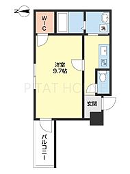 フジパレス木広町 1Kの間取図画像