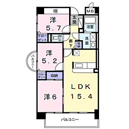 ポルトーネ 3LDKの間取図画像