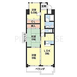 サンシティ広瀬 3LDKの間取図画像
