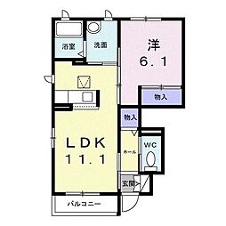 シャーメゾン陽 1LDKの間取図画像