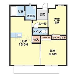和歌浦ガーデンテラス 2LDKの間取図画像