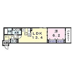 東釘貫丁3丁目アパート(028573502) 1LDKの間取図画像