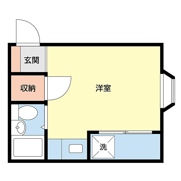 コーポホワイト南出島Ｃ棟 D｜和歌山県和歌山市手平出島(賃貸マンション1R・2階・18.00㎡)の写真 その2