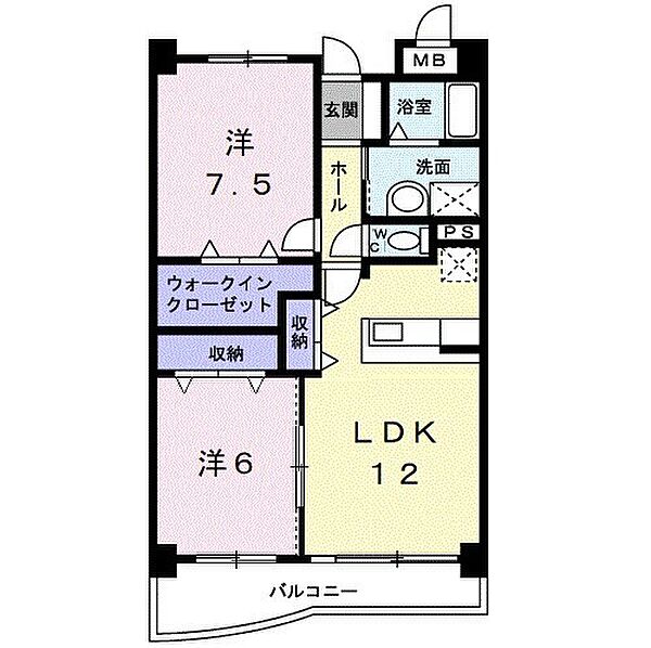 アズゥ－ル 402｜和歌山県和歌山市毛見(賃貸マンション2LDK・4階・61.03㎡)の写真 その2