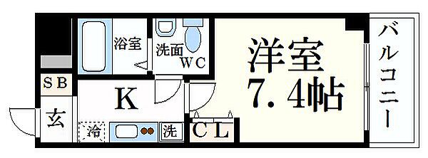 兵庫県姫路市南町(賃貸マンション1K・4階・23.64㎡)の写真 その2