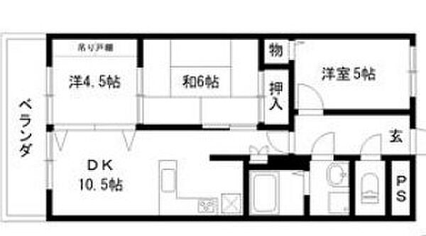 兵庫県姫路市飾磨区三宅１丁目(賃貸マンション2LDK・2階・55.66㎡)の写真 その2