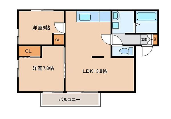 兵庫県姫路市勝原区熊見(賃貸アパート2LDK・1階・50.81㎡)の写真 その2