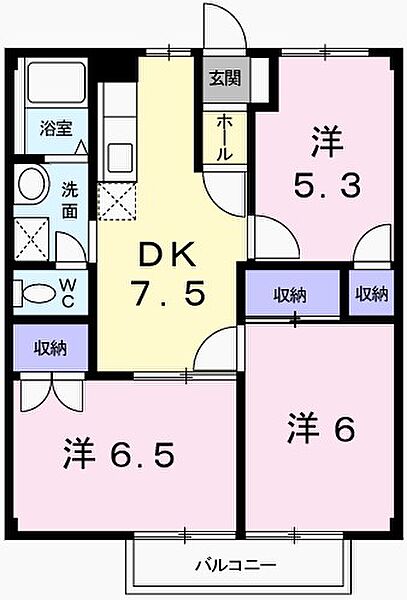 兵庫県姫路市広畑区蒲田１丁目(賃貸アパート3DK・2階・52.17㎡)の写真 その2