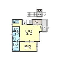 兵庫県明石市大観町（賃貸アパート1LDK・2階・30.00㎡） その2