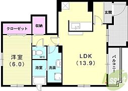 エストリア 1LDKの間取図画像