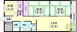 岸田ハイツ 3LDKの間取図画像