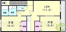 エバー・ウェントゥス 2LDKの間取図画像